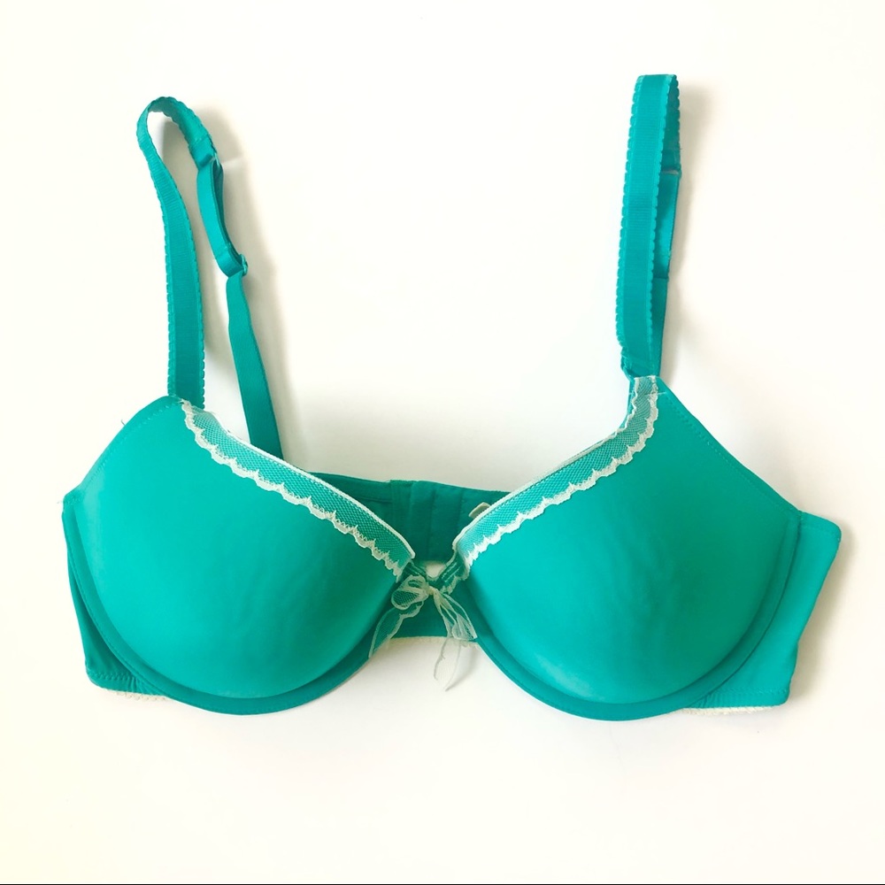 Aerie Bridget slight Push Up bra Teal and Lace 36D